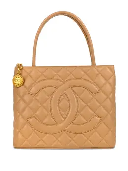 CHANEL Pre-Owned: Бежевая сумка-шоппер 