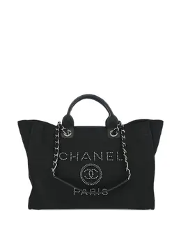 CHANEL Pre-Owned: Чёрная сумка-шоппер 