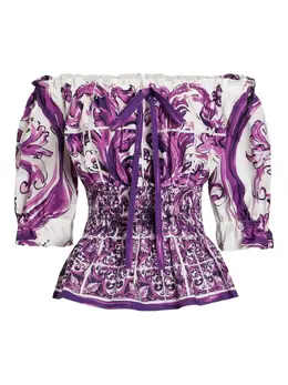 Dolce & Gabbana: Топ  Majolica с принтом