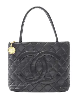 CHANEL Pre-Owned: Чёрная сумка-шоппер 