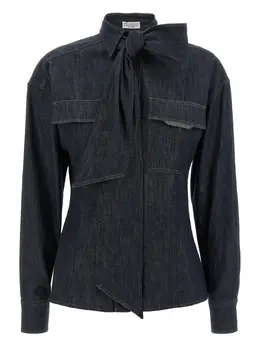 Brunello Cucinelli: Рубашка с бантом 