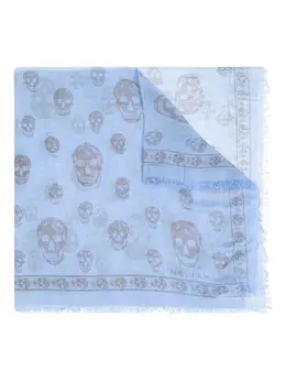 Alexander McQueen: Шарф  Skull с принтом