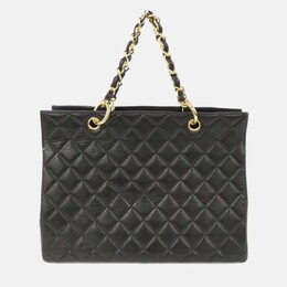 Chanel: Чёрная сумка-шоппер 