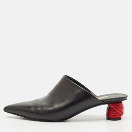 Balenciaga: Чёрные сабо 