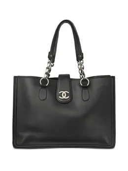 CHANEL Pre-Owned: Чёрная сумка-шоппер 