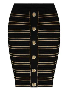 Balmain: Юбка в полоску 