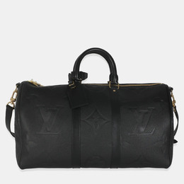Louis Vuitton: Чёрная сумка  Keepall
