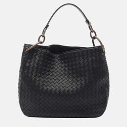 Bottega Veneta: Чёрная сумка  Intrecciato