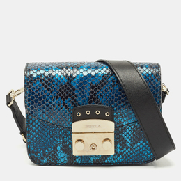 Furla: Чёрная сумка через плечо  Metropolis