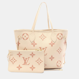 Louis Vuitton: Бежевая сумка-шоппер  Neverfull MM