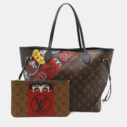 Louis Vuitton: Коричневая сумка-шоппер  Neverfull MM