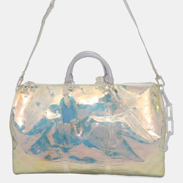 Louis Vuitton: Серебристая сумка  Keepall