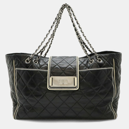 Chanel: Чёрная сумка-шоппер 