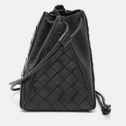 Bottega Veneta: Чёрный клатч  Intrecciato