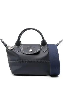Longchamp: Синяя сумка-шоппер  Le Pliage
