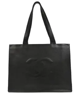 CHANEL Pre-Owned: Чёрная сумка-шоппер 