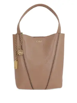 Chloé: Бежевая сумка-шоппер 