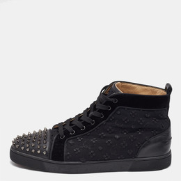 Christian Louboutin: Чёрные кроссовки  Lou Spikes