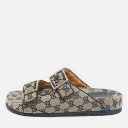 Gucci: Бежевые сандалии  GG