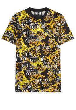 VERSACE JEANS COUTURE: Чёрная футболка 