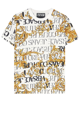 VERSACE JEANS COUTURE: Белая футболка 