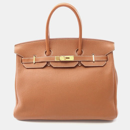 Hermes: Коричневая сумка  Birkin 35