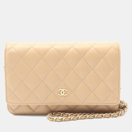 Chanel: Бежевый кошелёк 