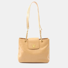 Chanel: Бежевая сумка 