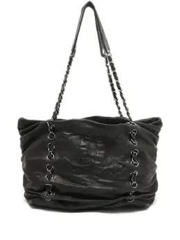 CHANEL Pre-Owned: Чёрная сумка-шоппер 