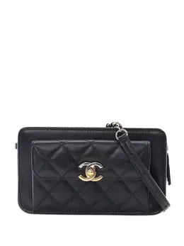 CHANEL Pre-Owned: Чёрный клатч 