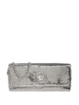 Versace: Серебристый клатч  La Medusa