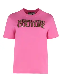 Versace Jeans Couture: Розовая футболка 