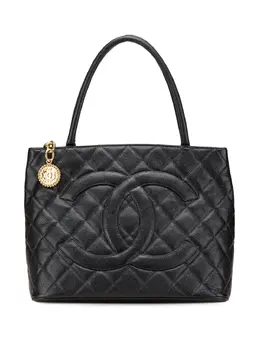 CHANEL Pre-Owned: Чёрная сумка-шоппер 