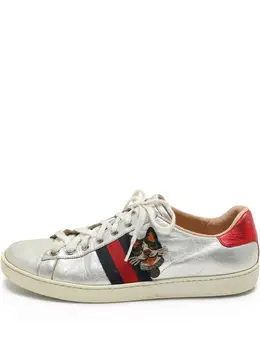 Gucci Pre-Owned: Серебристые кроссовки 