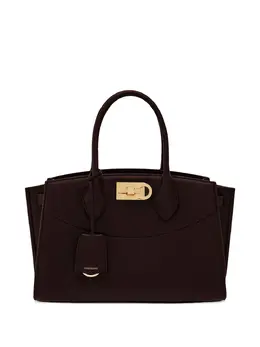 Ferragamo: Тёмная сумка-шоппер  Gancini