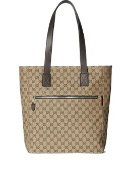 Gucci: Бежевая сумка-шоппер  GG