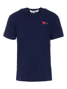 Comme Des Garçons Play: Синяя футболка  Double Heart