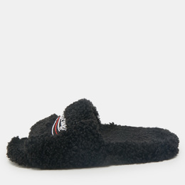 Balenciaga: Чёрные сандалии  Furry