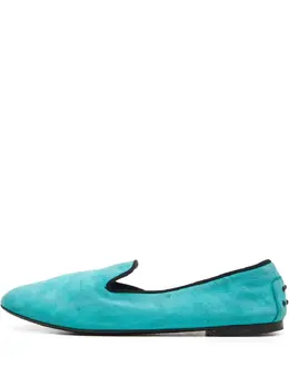 Tod's: Зелёные лоферы 