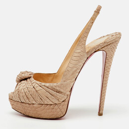 Christian Louboutin: Бежевые босоножки 
