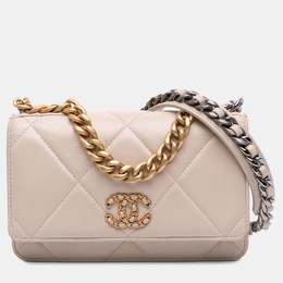 Chanel: Бежевый кошелёк 