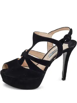 Prada Pre-Owned: Чёрные сандалии 