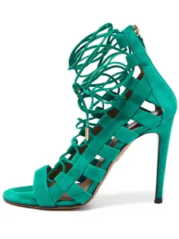 Aquazzura: Зелёные сандалии 