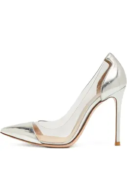 Gianvito Rossi: Серебристые туфли  Plexi