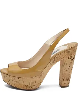 Prada Pre-Owned: Жёлтые босоножки 