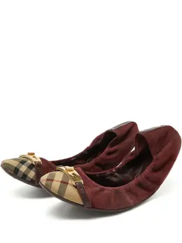 Burberry Pre-Owned: Бордовые балетки 