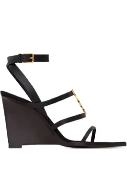 Saint Laurent: Чёрные сандалии  Cassandra
