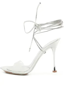 Gianvito Rossi: Серебристые сандалии 