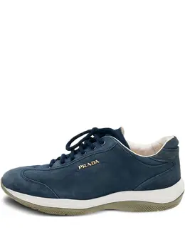 Prada Pre-Owned: Голубые кроссовки 