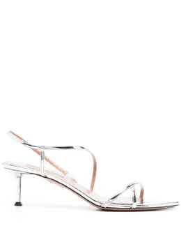 Aquazzura: Серебристые сандалии 